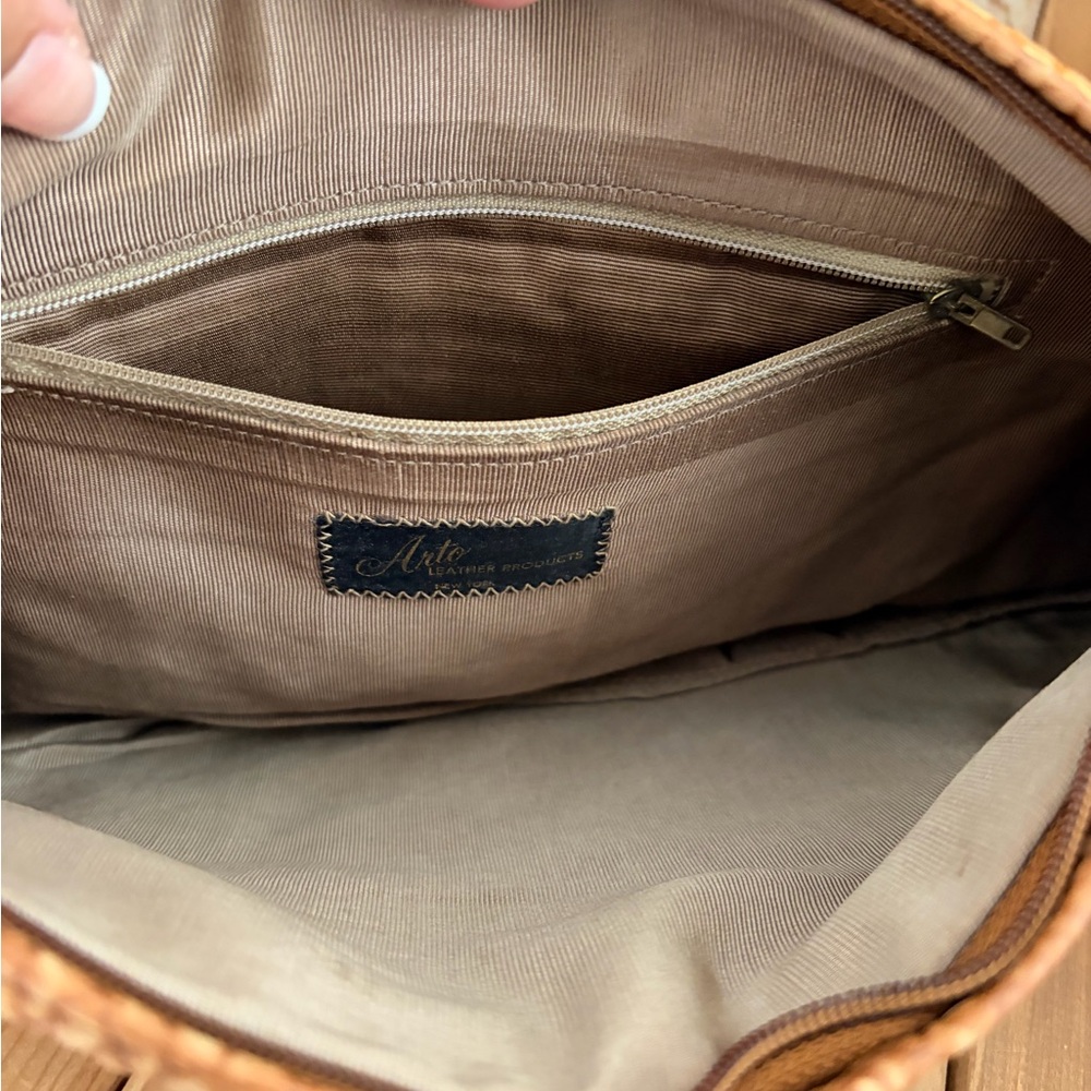 Vintage Leather Patchwork Exotic Boho Embossed Sn… - image 8